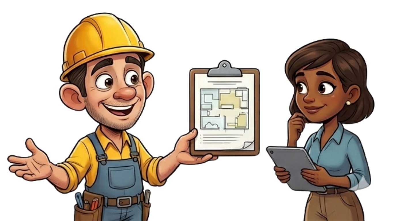 Illustratie van een houten overkapping op maat in de tuin