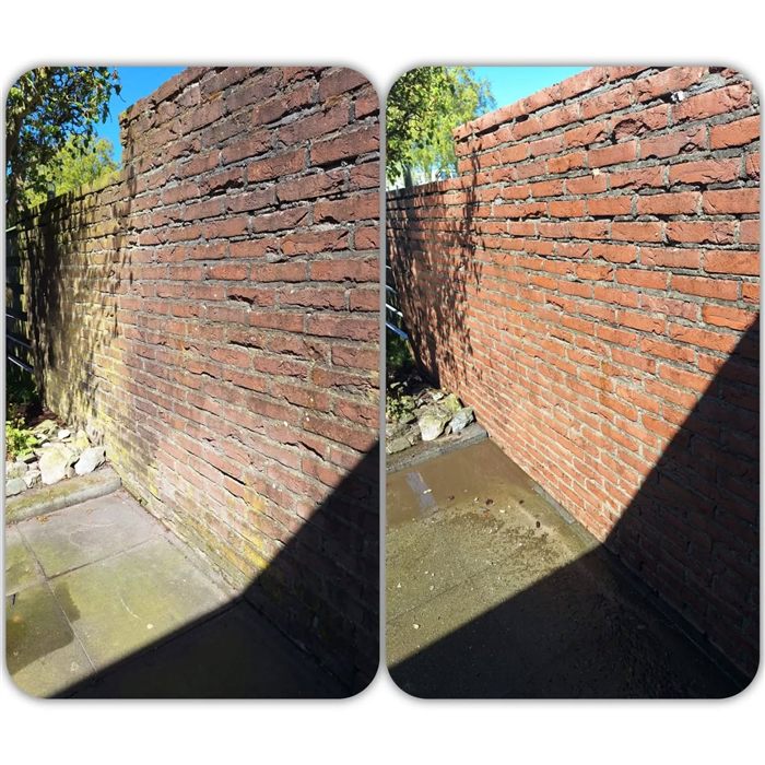 tuinmuur reinigen